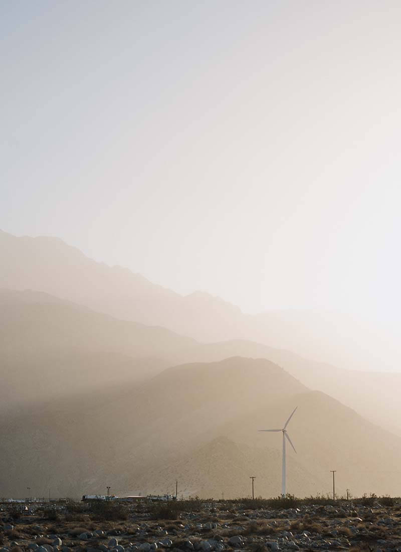 Windkraft im Sonnenlicht